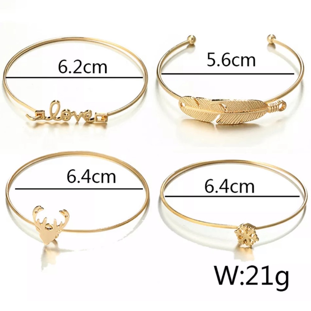 {DELAINA} boho Deer Love Bangle Bracelet Set - Picture 5 of 7